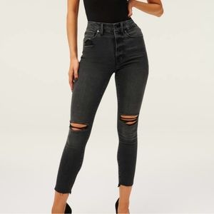 Good American - Good Legs Ripped High Waist Ankle Skinny Jeans